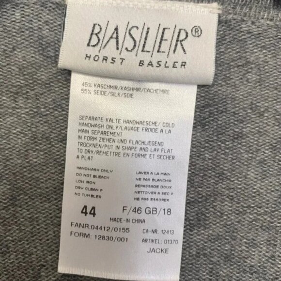 Basler Black Grey Cashmere Silk Button Up Cardigan 44 - Picture 7 of 7